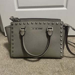 Grey Studded Michael Kors Bag